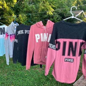 ALL for $45. 8 long sleeves PINK Victoria Secret size XS and small.